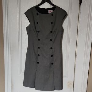 R&K Charcoal Double-Breasted Mini Dress